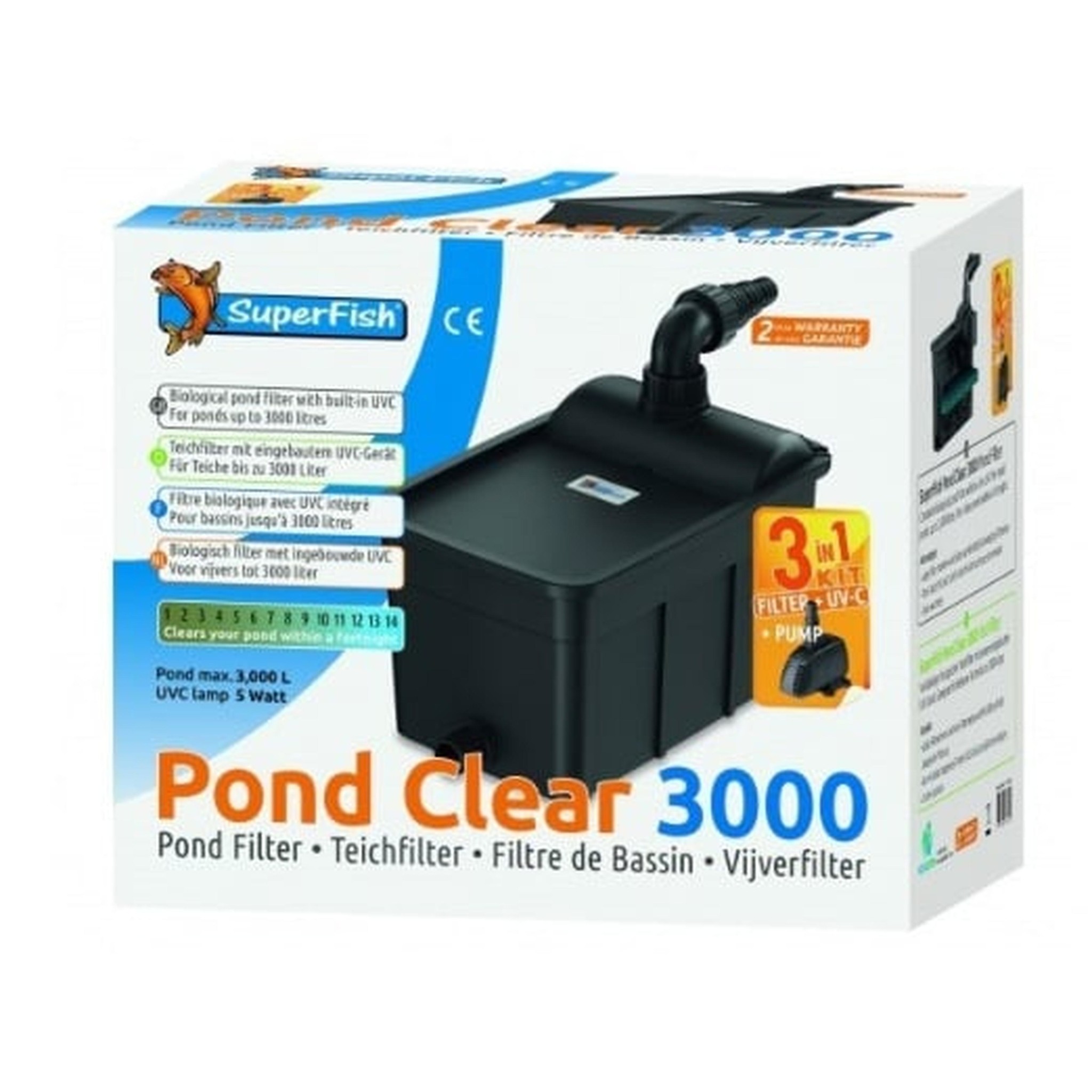 Pondclear Kit 3000 3 in 1 - SuperFish vijverfilter
