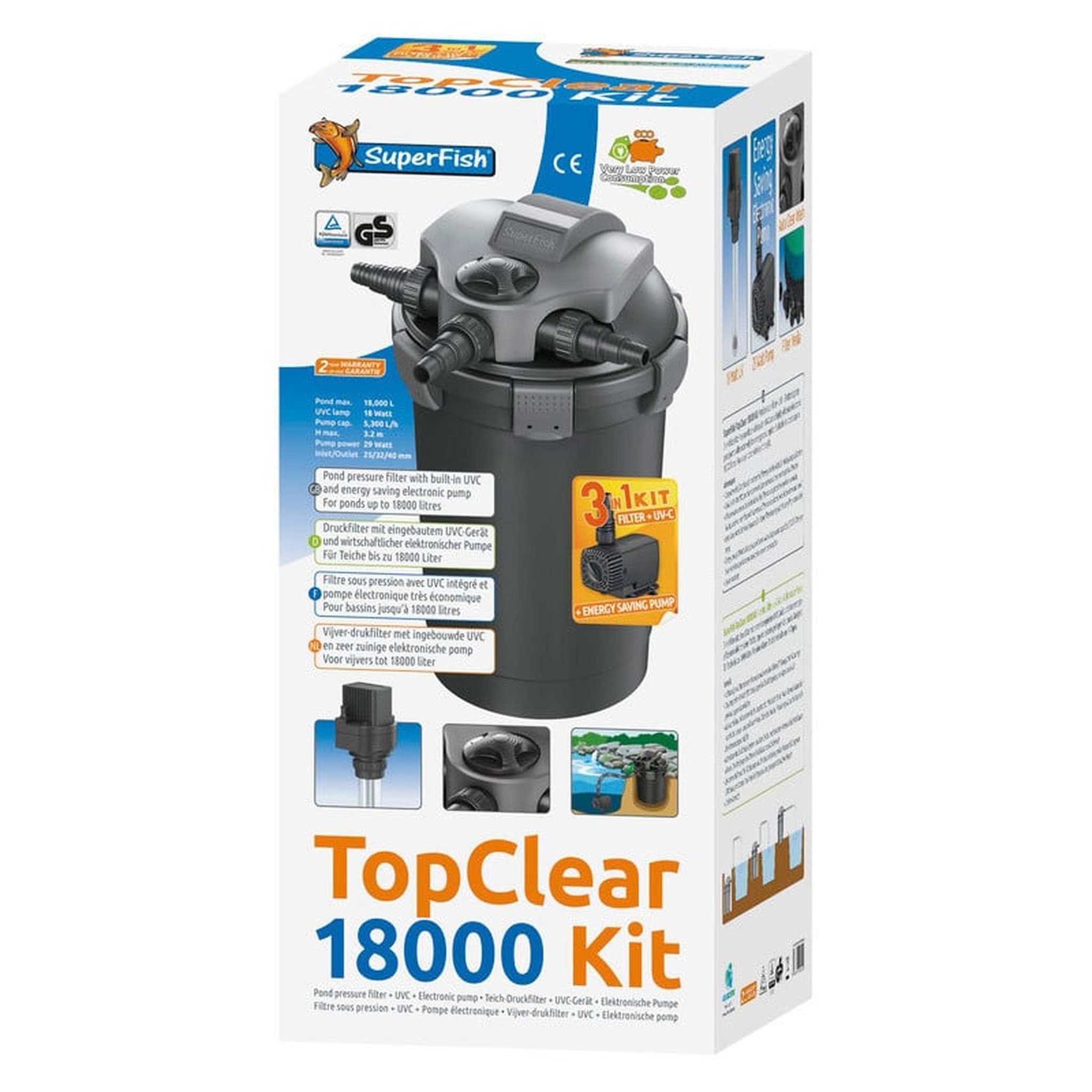 Topclear 18000 kit uv-c pomp - SuperFish