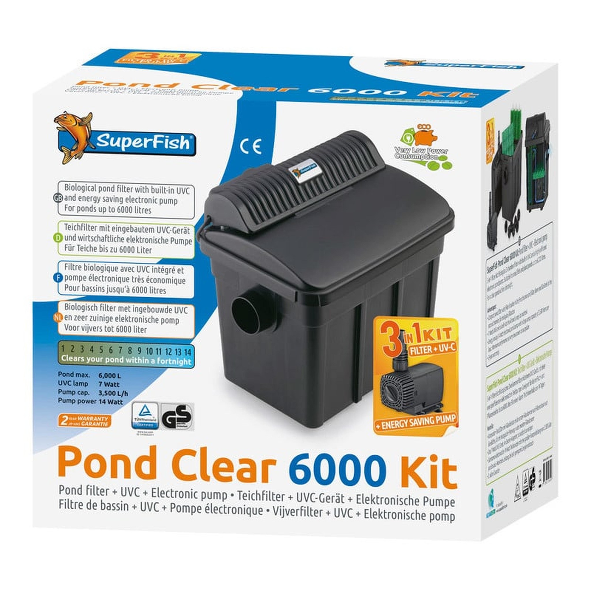 Pondclear kit 6000 uvc 7 watt Vijverfilter - SuperFish