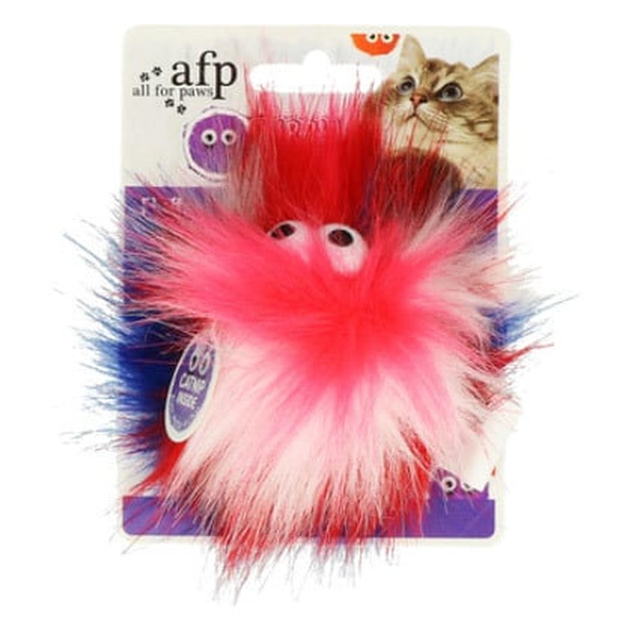 AFP Furry Fluffy Ball Red - kattenspeeltje