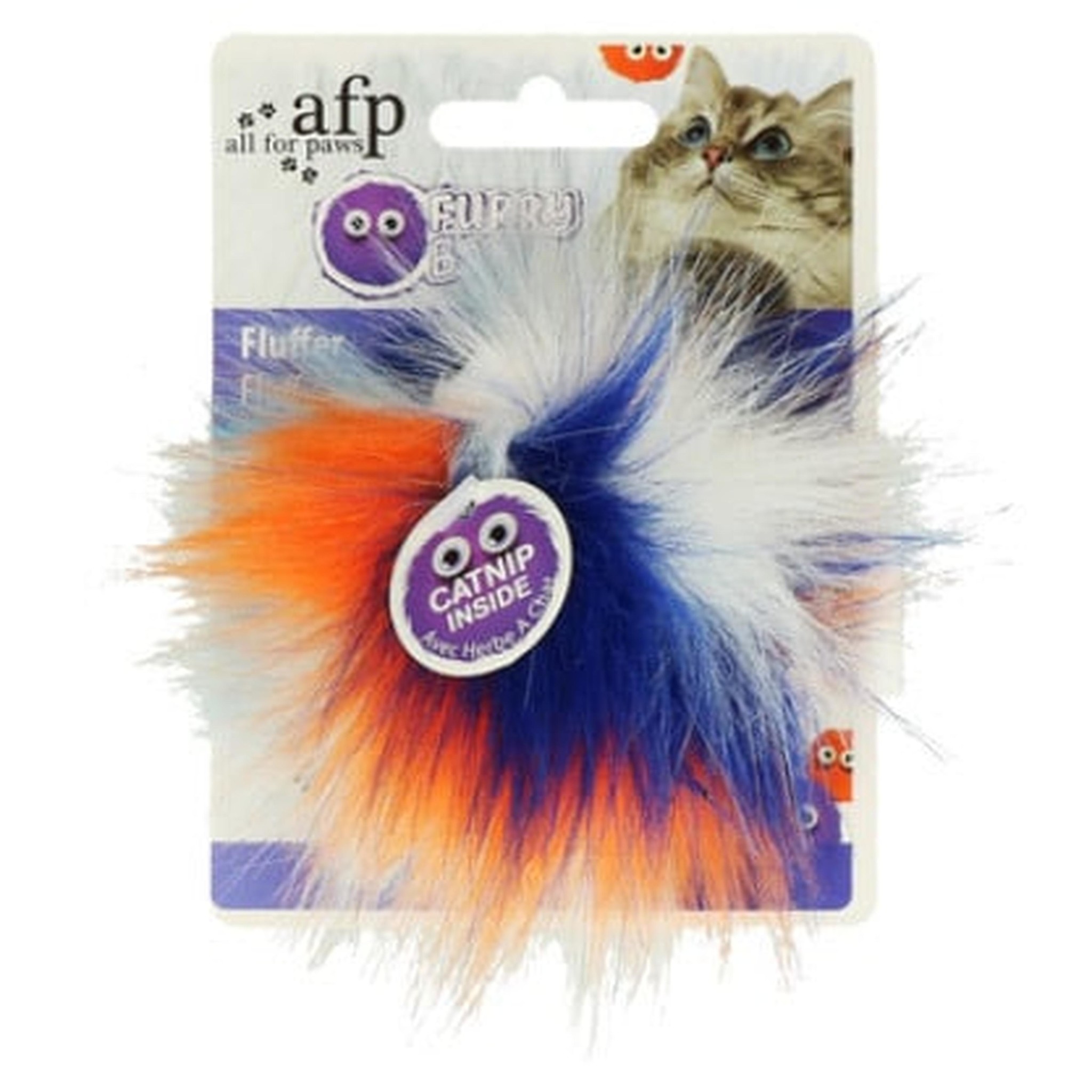 AFP Furry Fluffy Ball Orange - kattenspeeltje