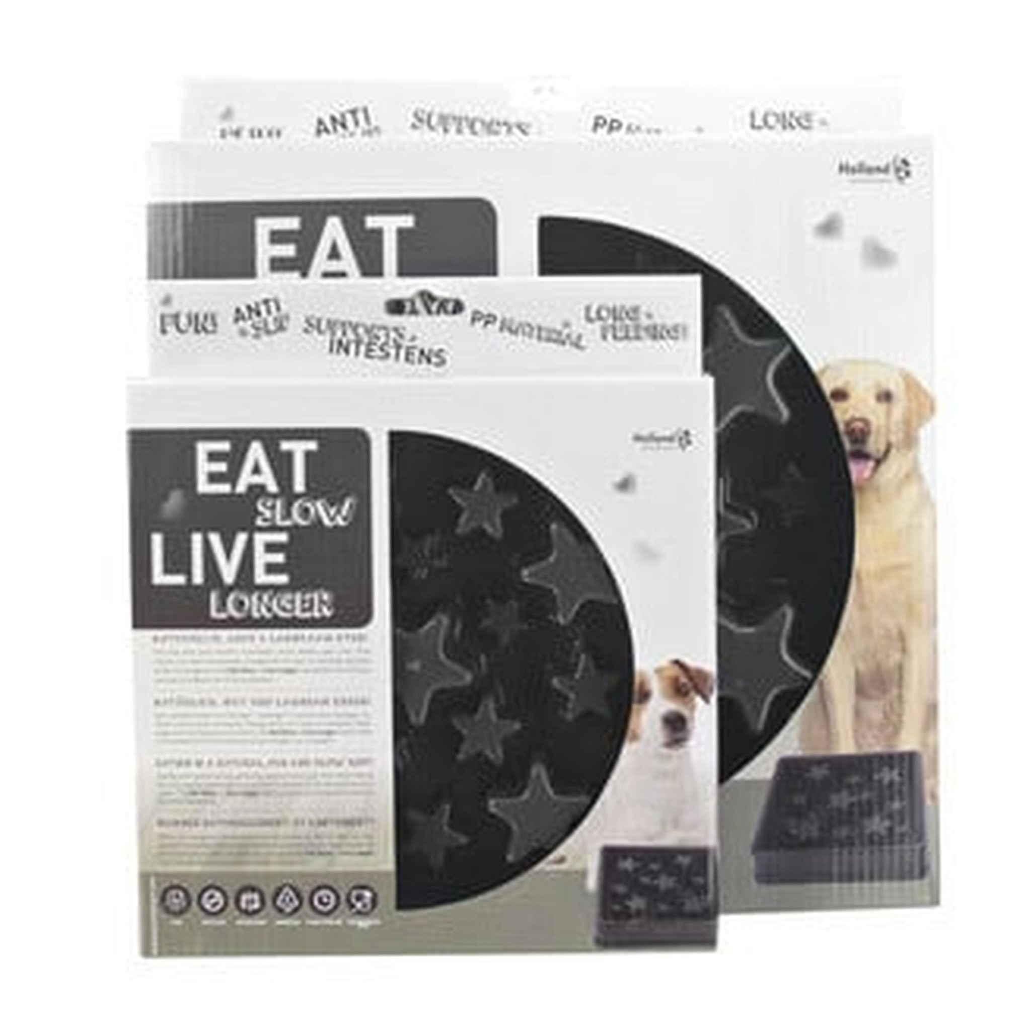 Eat Slow Live Longer Star Grey L - Voerbak