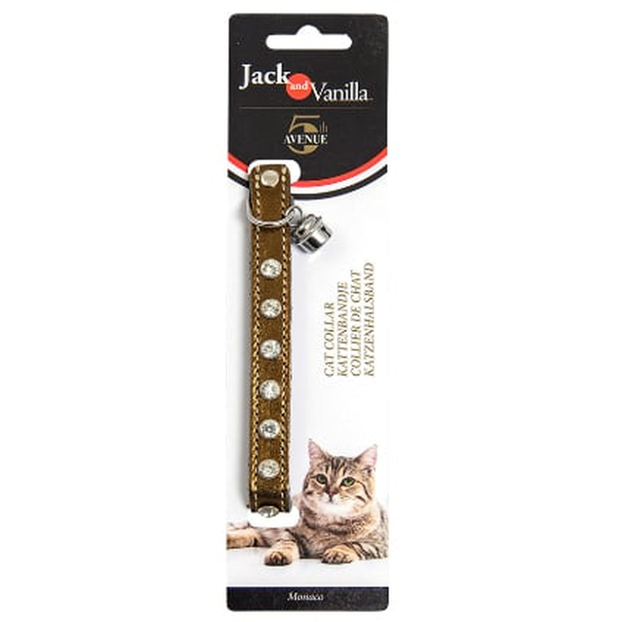 Monaco kattenhalsband brons 14 mm x 30 cm.