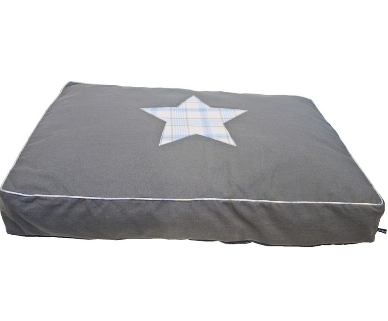 Ligkussen groen/ruit star 120x80 cm - Hondenkussen