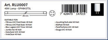 Vervangingslamp 840mm short-pin 40W (philips base)