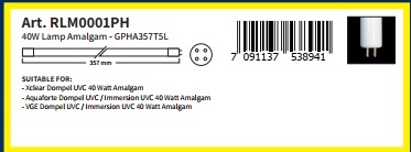 Vervangingslamp 40W Amalgam (PH-fitting)