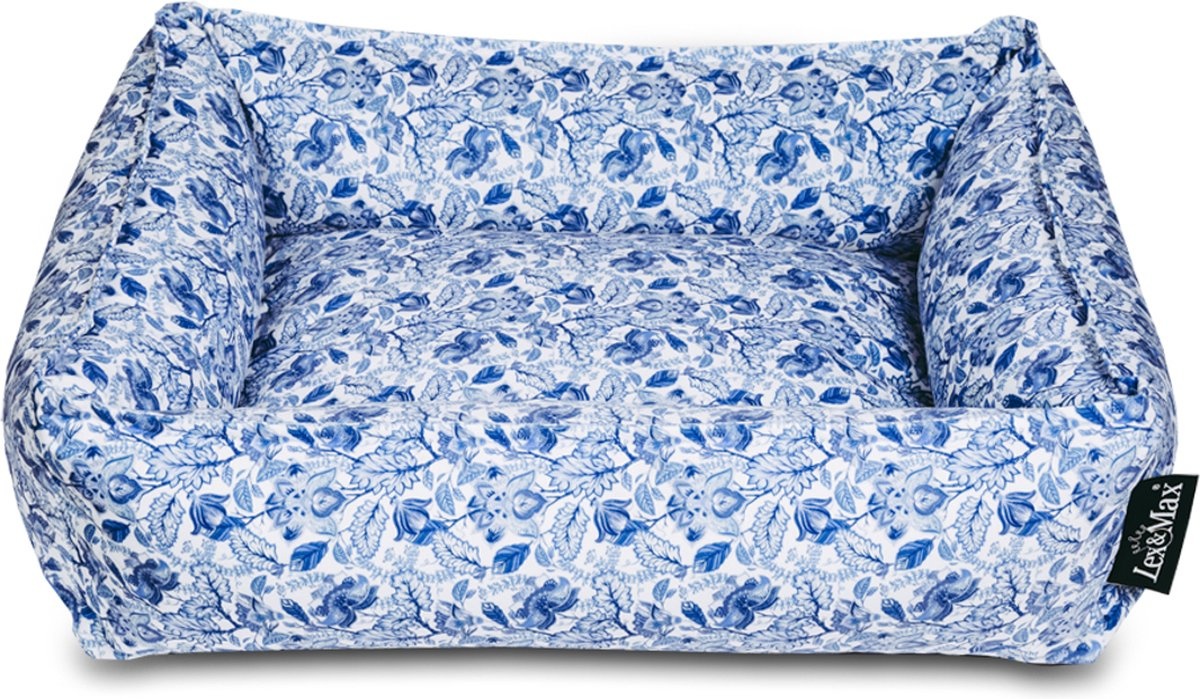 Lex & Max Delfts Blauw - Hondenmand - 70x55 - Delfts blauw print
