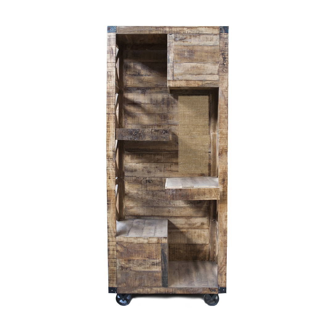 Lex & Max Kattenmeubel op wielen - Klimmeubel - 95x225x50cm - Hout