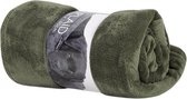 Lex & Max Fleece plaid - 130x180 - Klavergroen