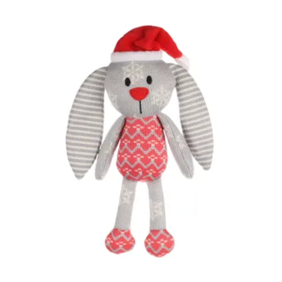 Kerstknuffel Konijn met pieper - Flamingo hondenspeelgoed
