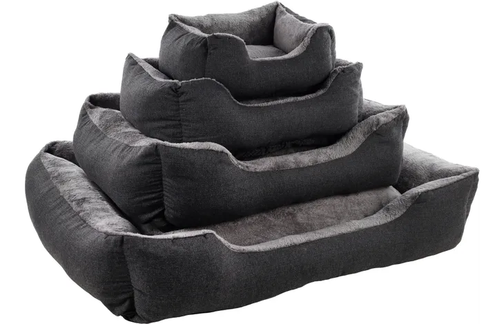 Mand Elvira rechthoekig + rits grijs 50x40x20 cm
