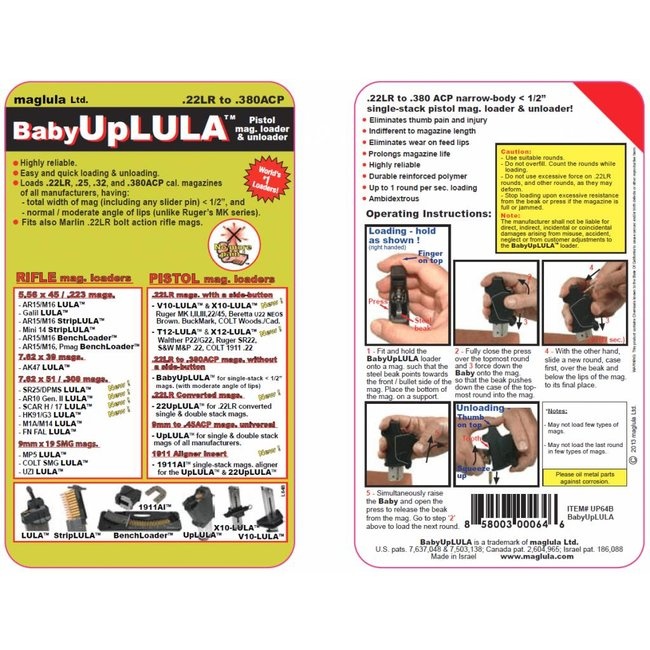 BabyUpLULA® – .22LR to .380ACP