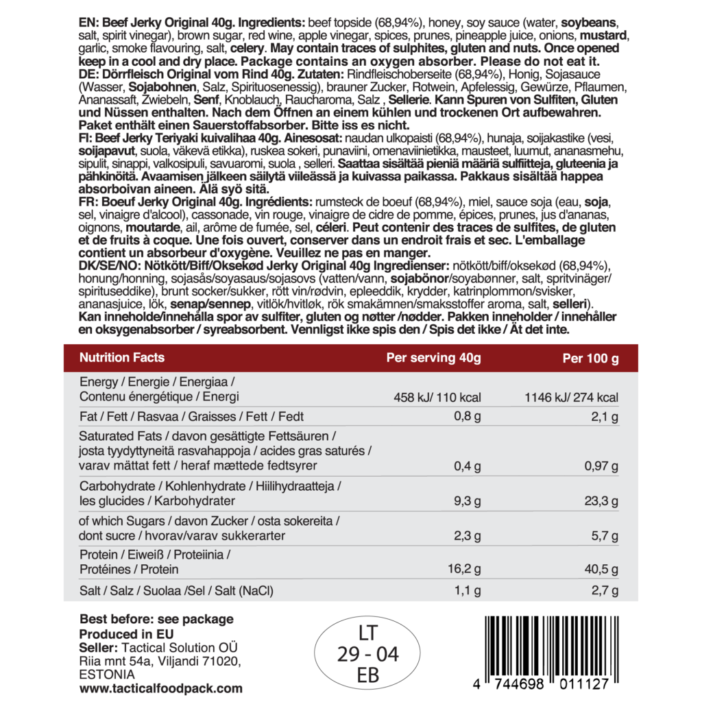 Beef Jerky Original 40g