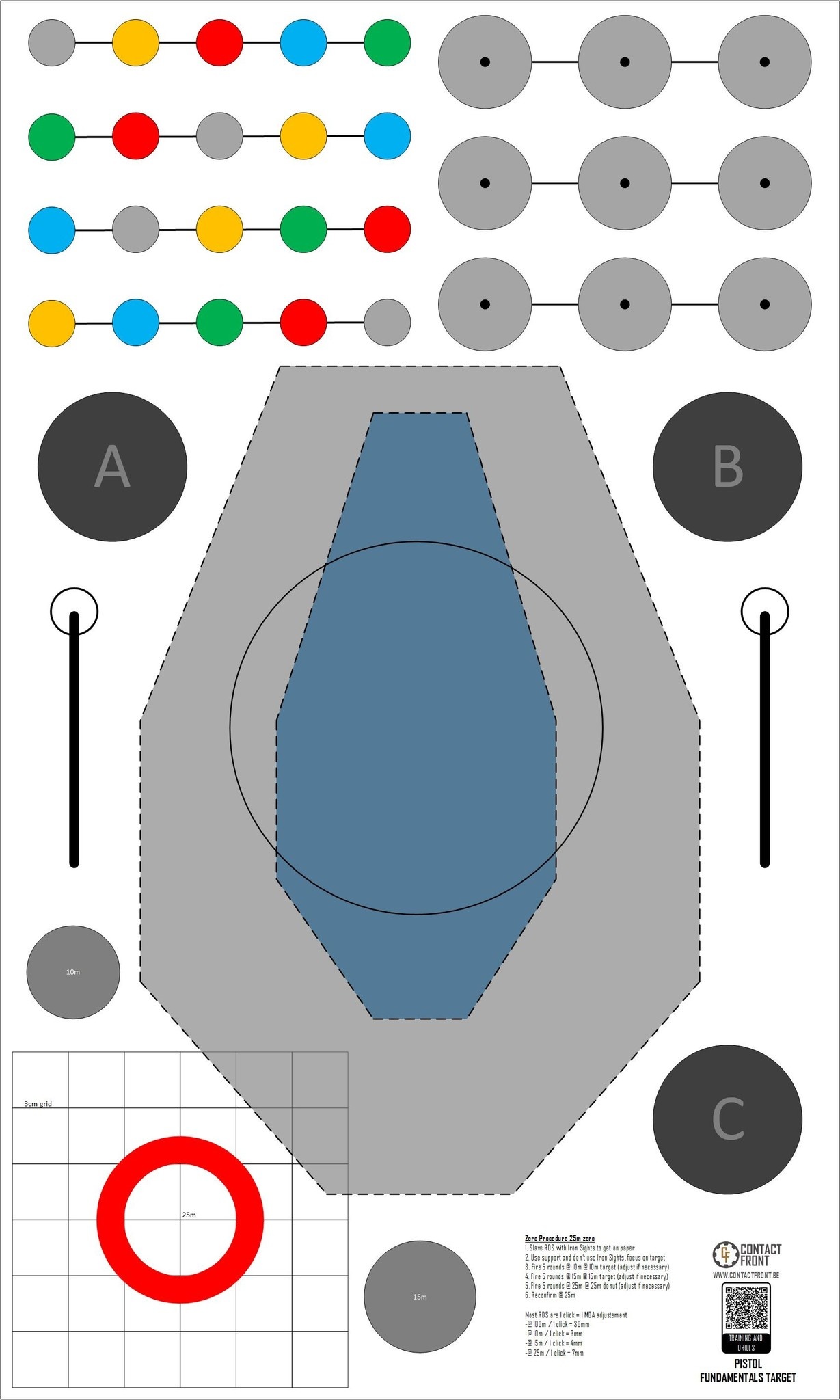 PISTOL FUNDAMENTALS TARGET (10 PACK)