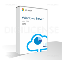 Microsoft Windows Server 2016 User CAL - 1 utilizador -  Perpétua - Licença de negócios (usado)