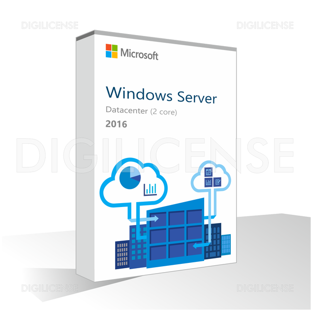 Windows Server 2016 Datacenter (2 Core) 1 Gerät Unbefristete Lizenz Geschäftslizenz