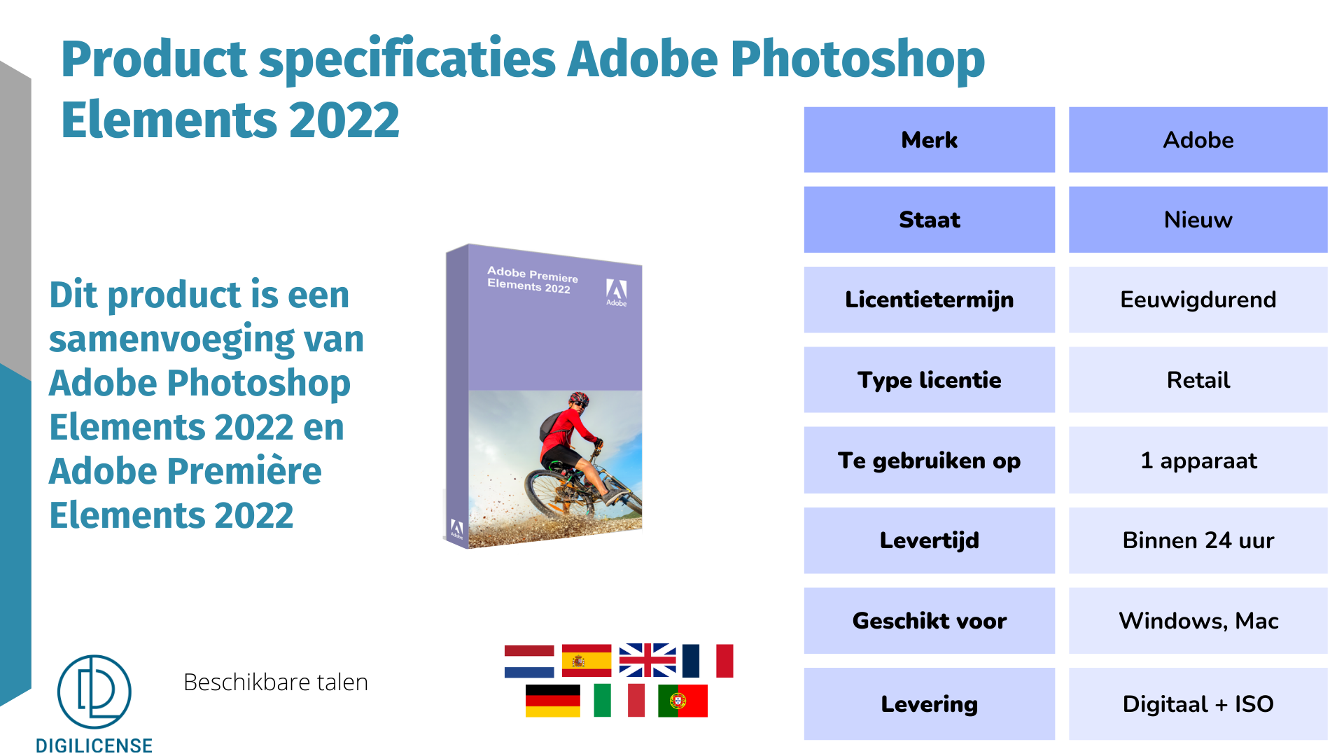 Productspecificaties Adobe Photoshop Elements 2022