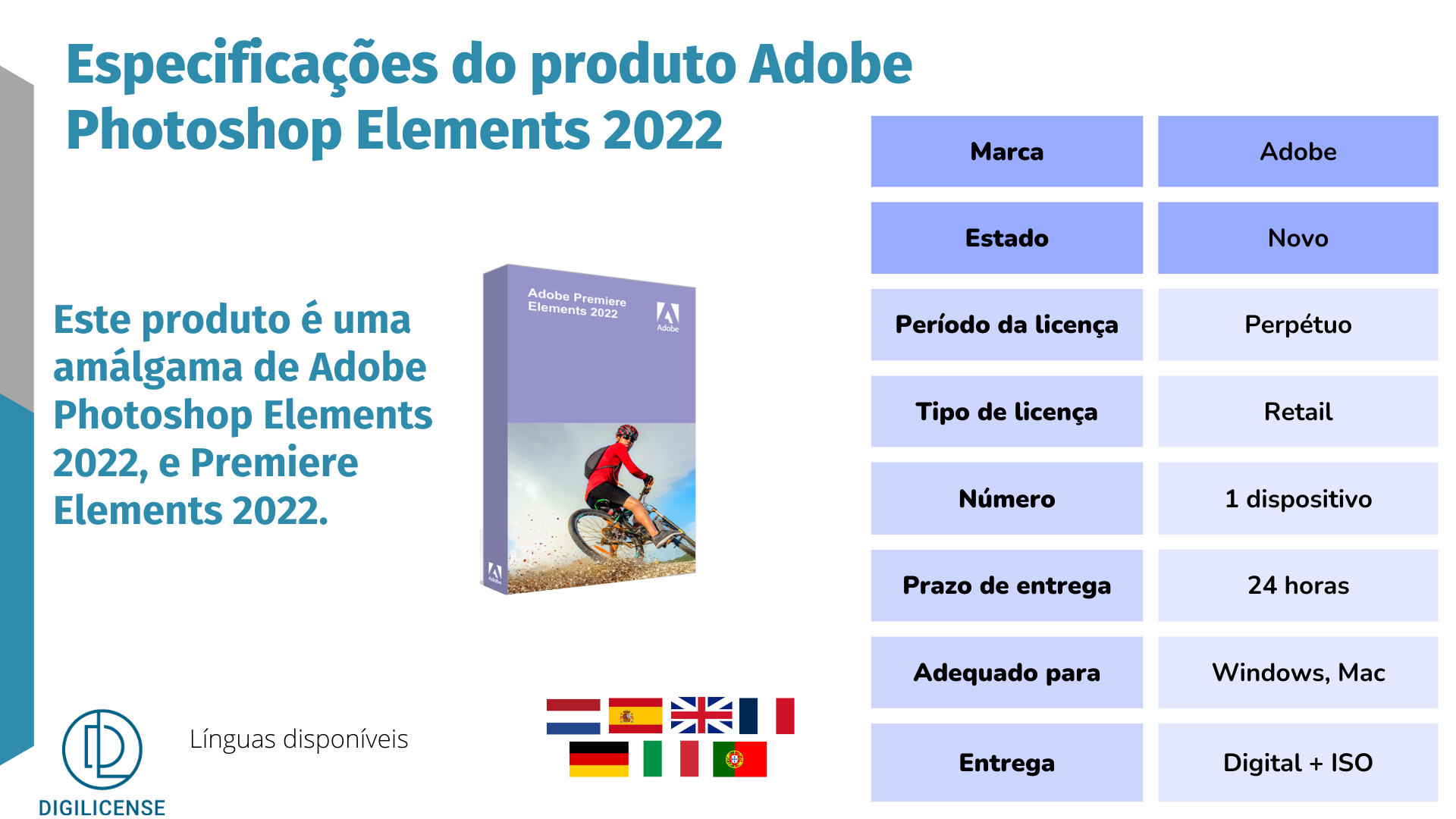 Especificações do produto Adobe Photoshop Elements 2022