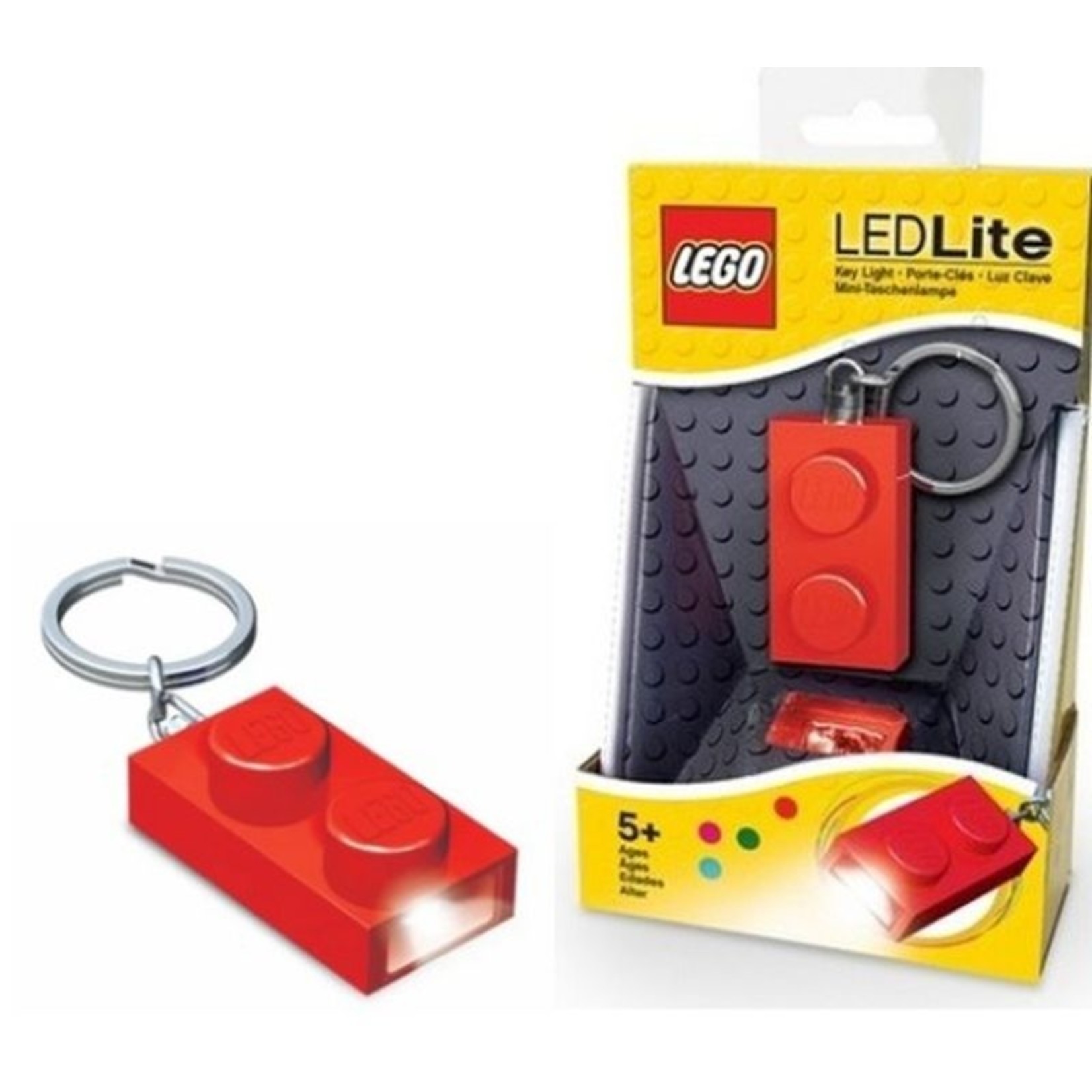 LEGO LED Sleutellicht 1x2 Plaat Rood Sleutelhanger LGL-KE52R