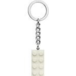 LEGO Sleutelhanger 2x4 Metallic wit - 854084