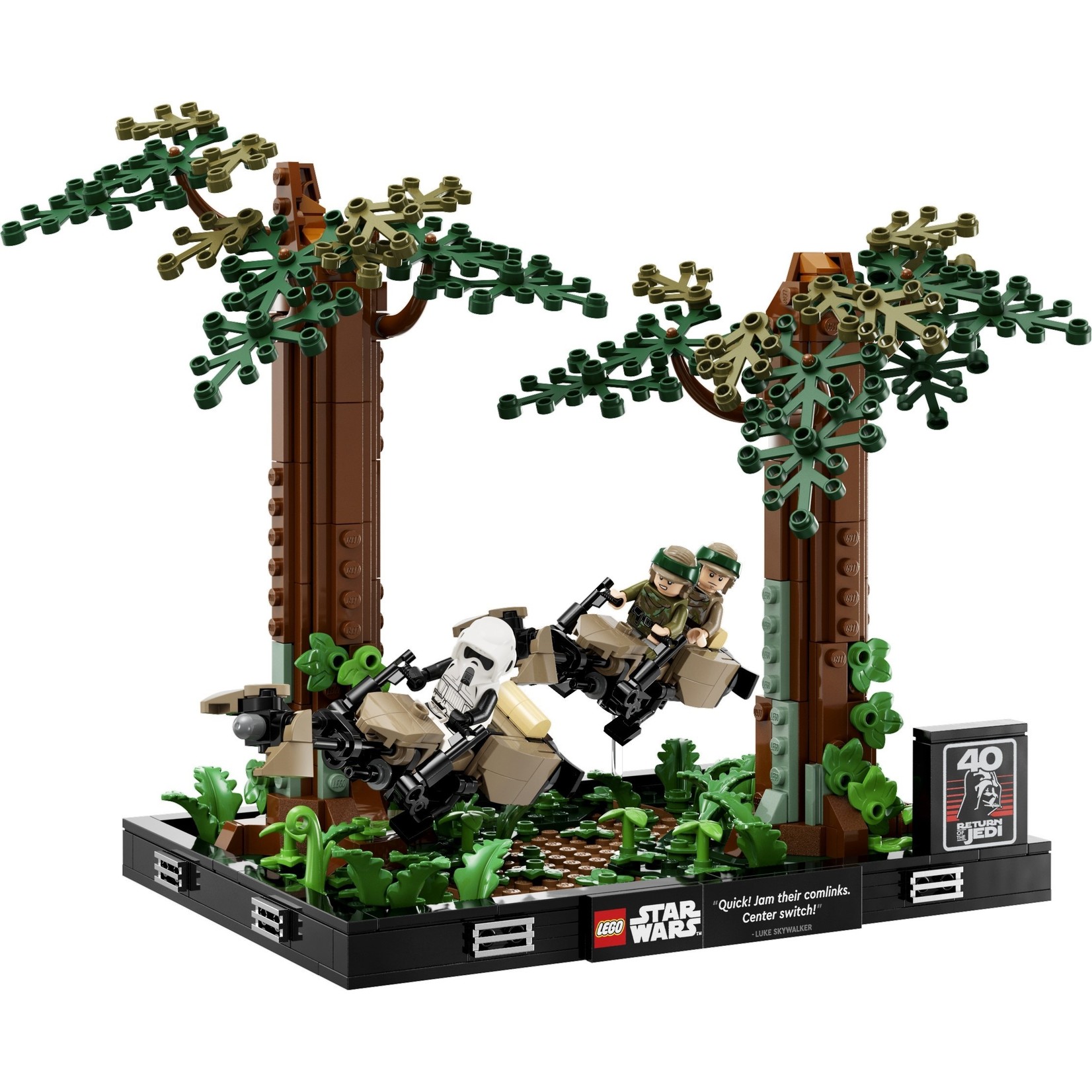 LEGO Endor speederachtervolging diorama