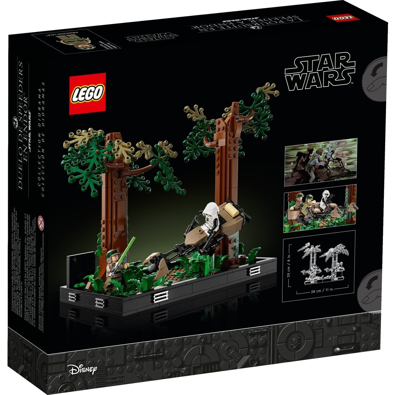 LEGO Endor speederachtervolging diorama