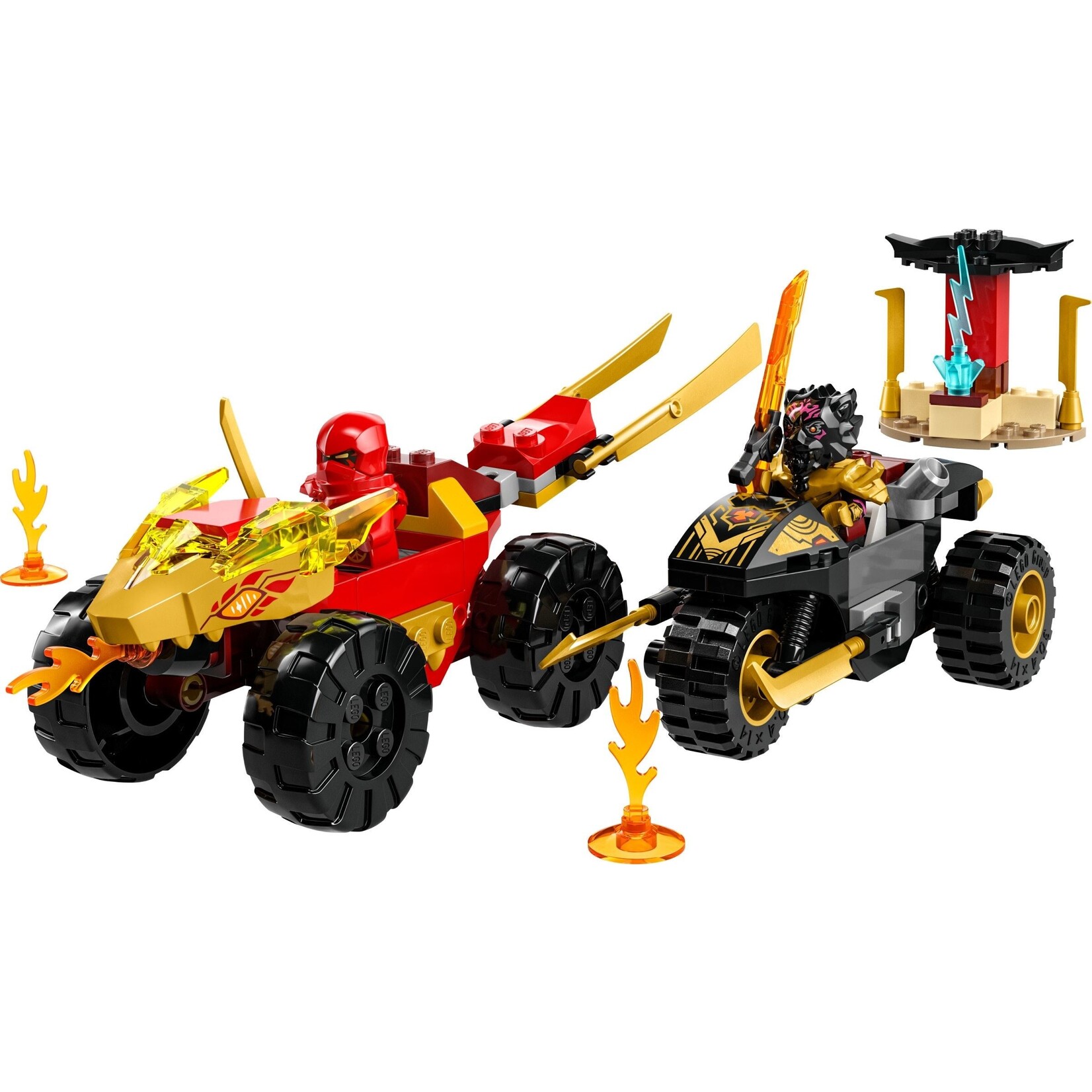 LEGO Kai en Ras' duel tussen auto en motor - 71789