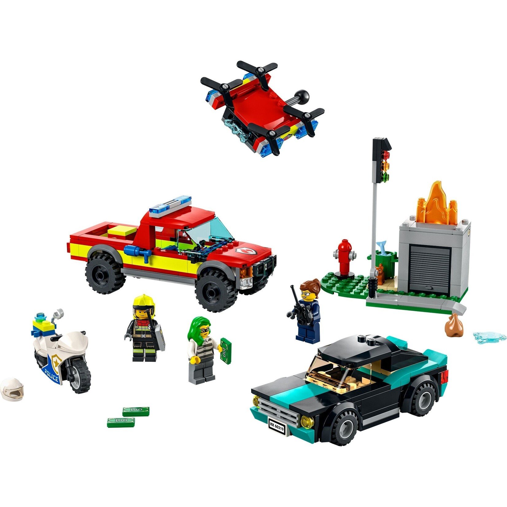 LEGO Brandweer & Politie achtervolging - 60319