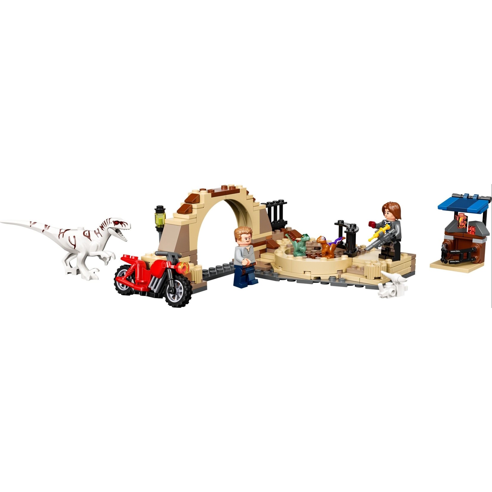 LEGO Atrociraptor dinosaurus motorachtervolging  - 76945