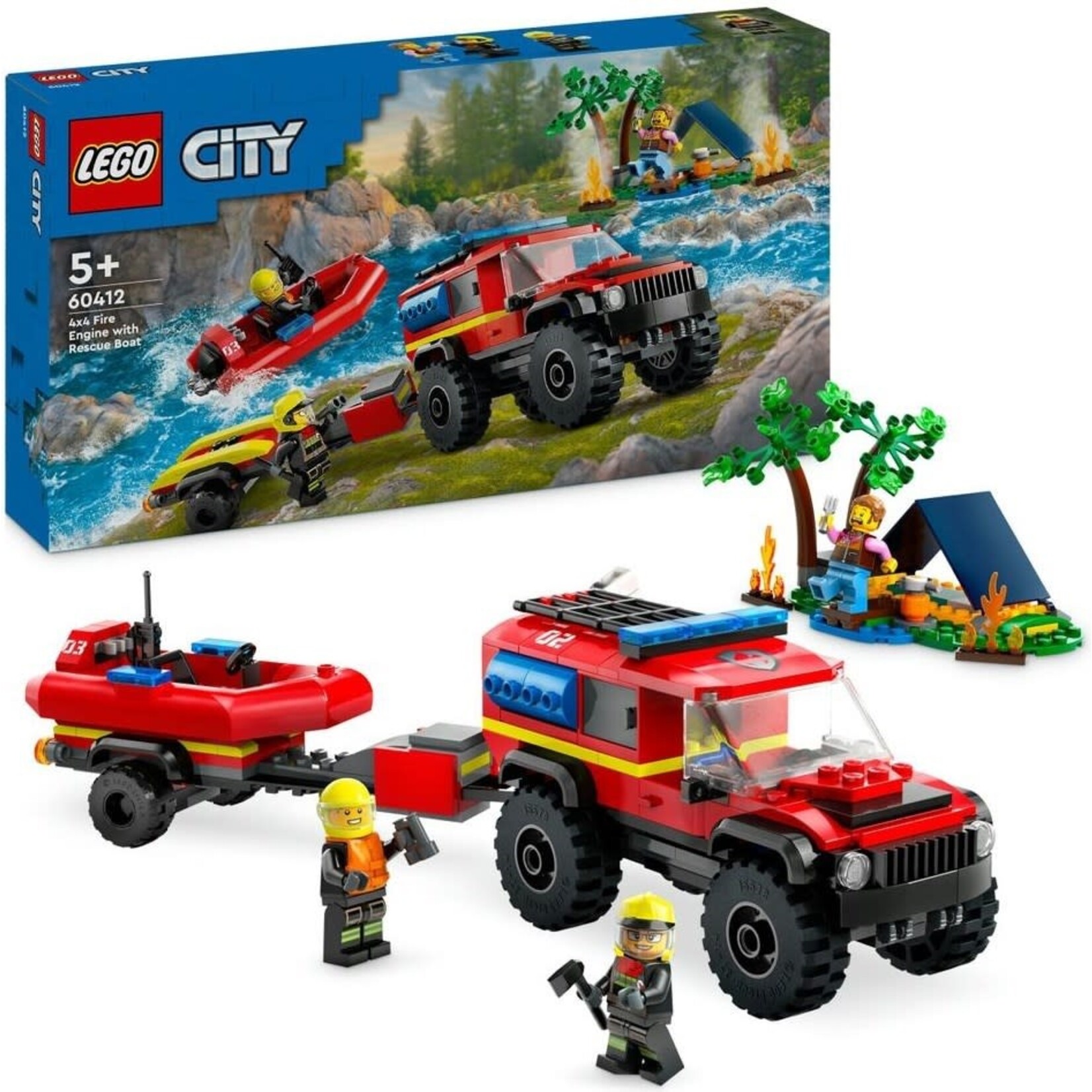 LEGO 4x4 Brandweerauto met reddingsboot - 60412