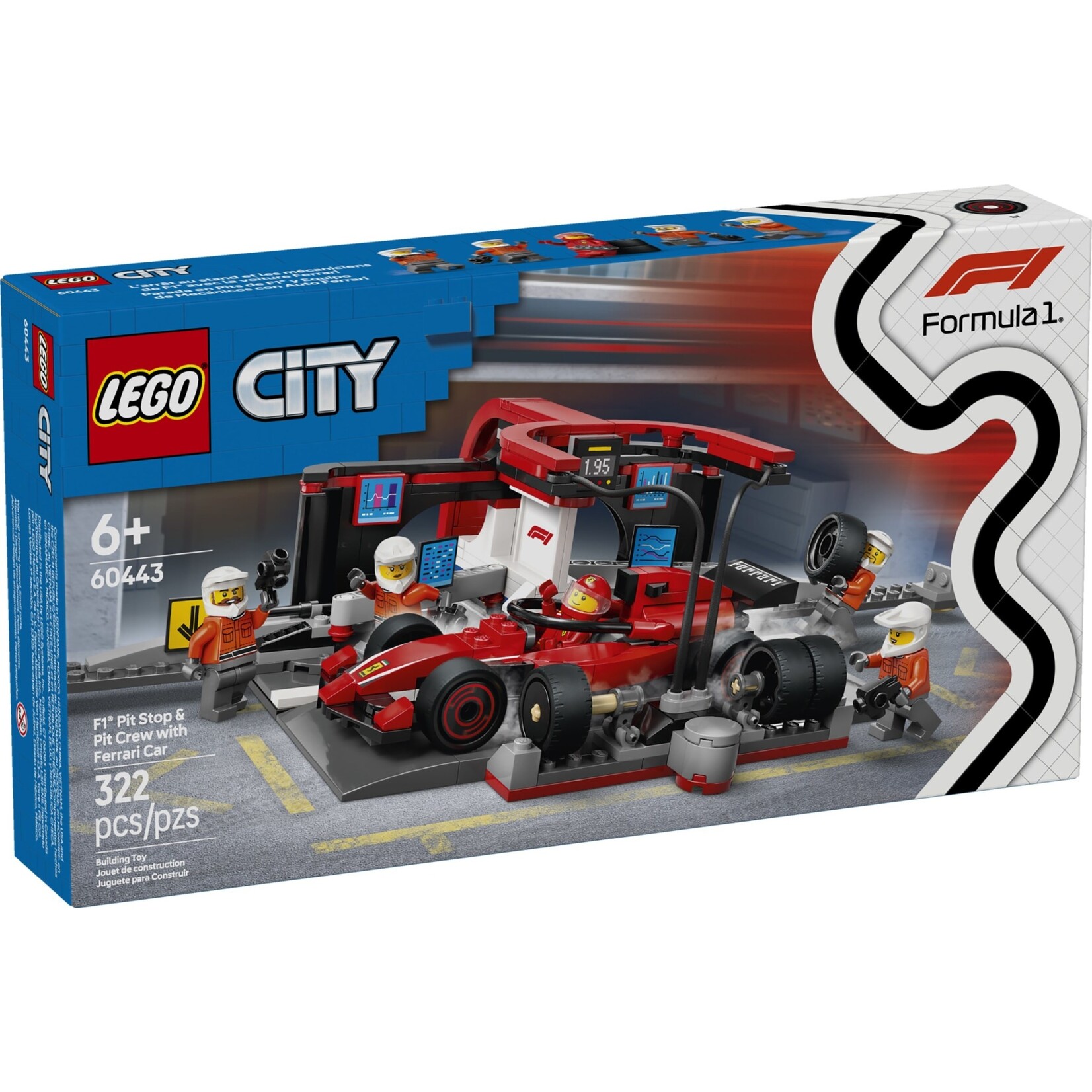 LEGO F1® pitstop en pitcrew met Ferrari auto - 60443