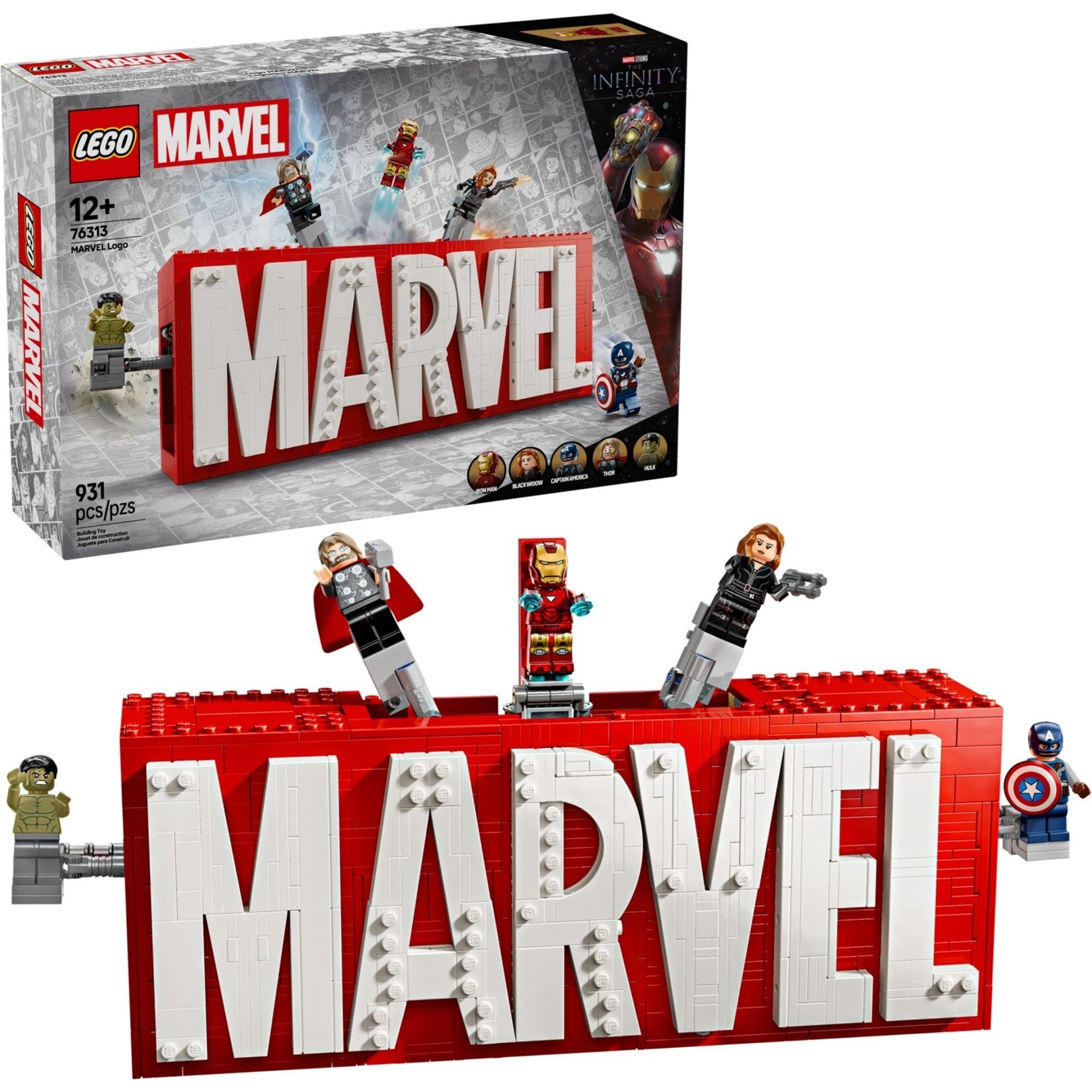 LEGO MARVEL logo en minifiguren - 76313