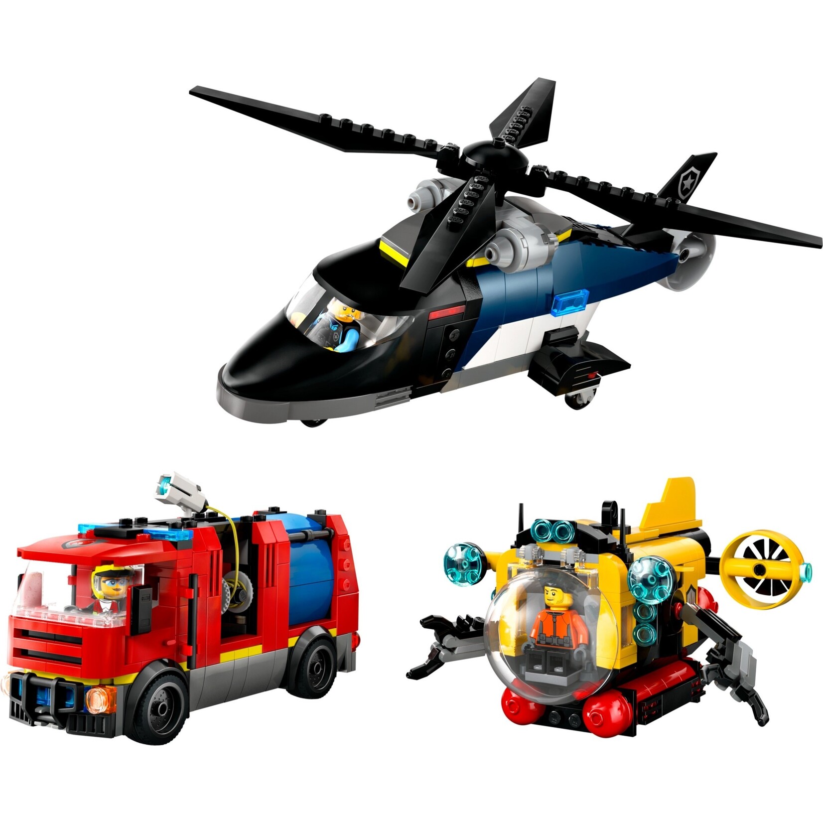 LEGO Helikopter, brandweerauto en onderzeeër remix - 60462