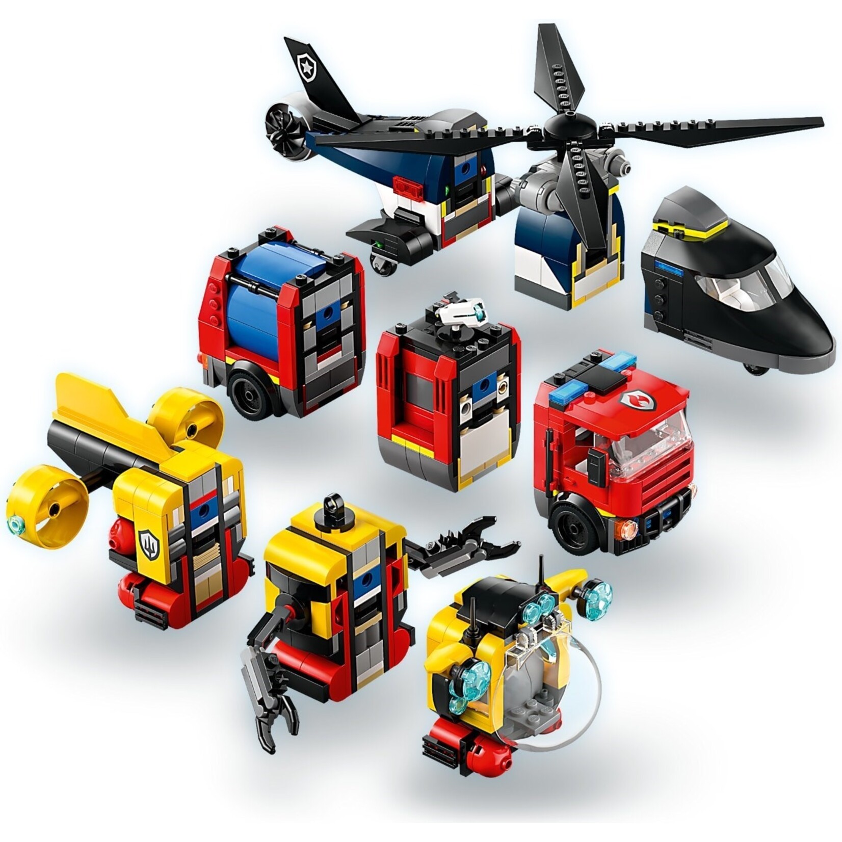 LEGO Helikopter, brandweerauto en onderzeeër remix - 60462