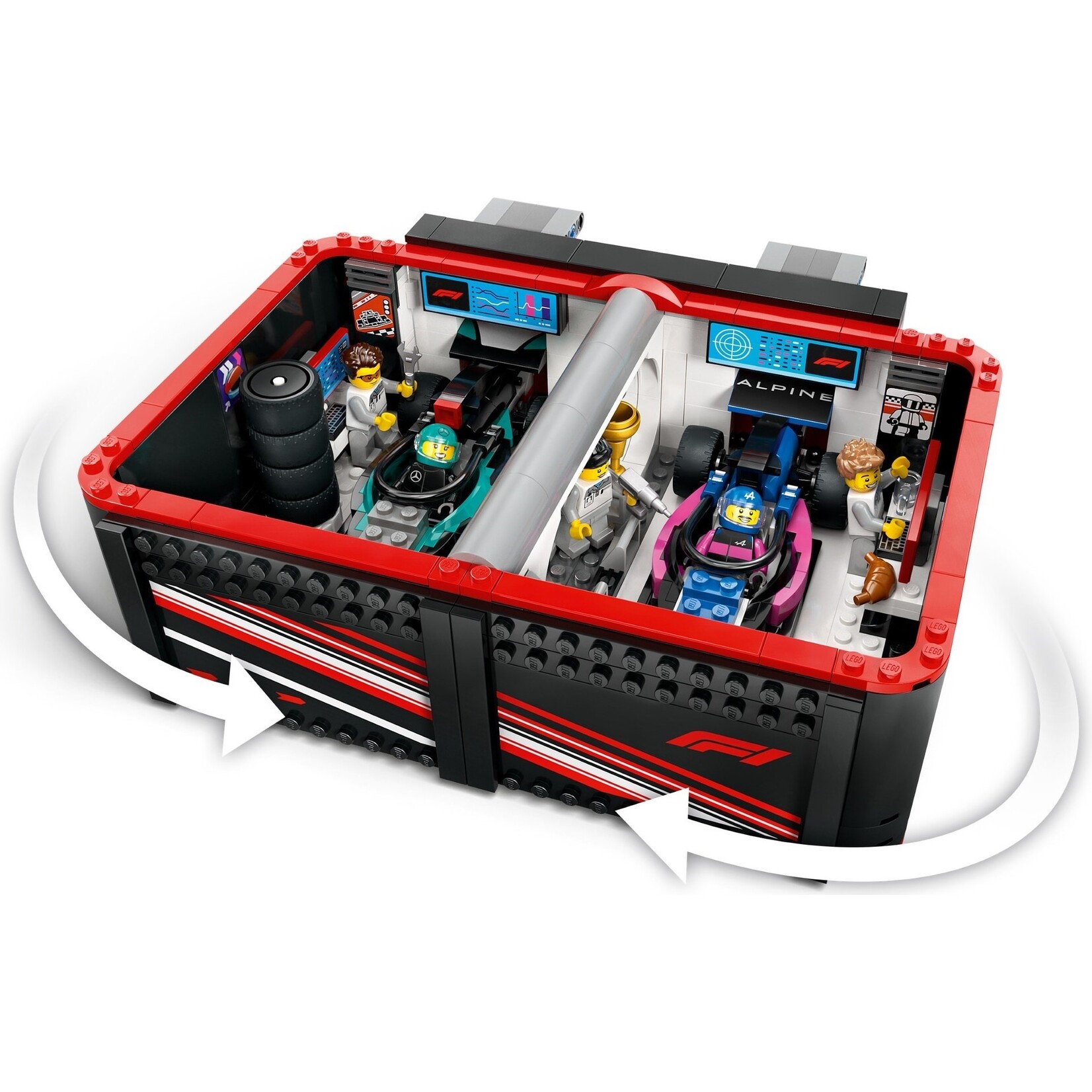 LEGO F1® garage met Mercedes-AMG en Alpine auto's - 60444