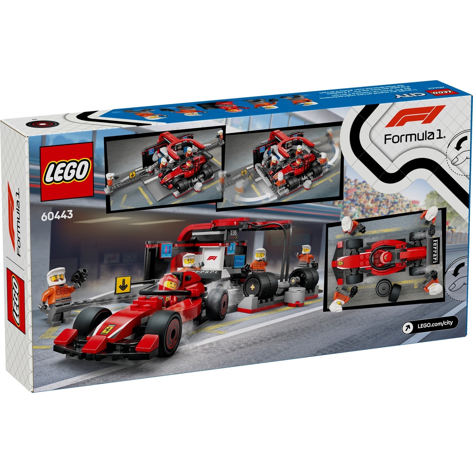 LEGO F1® pitstop en pitcrew met Ferrari auto - 60443