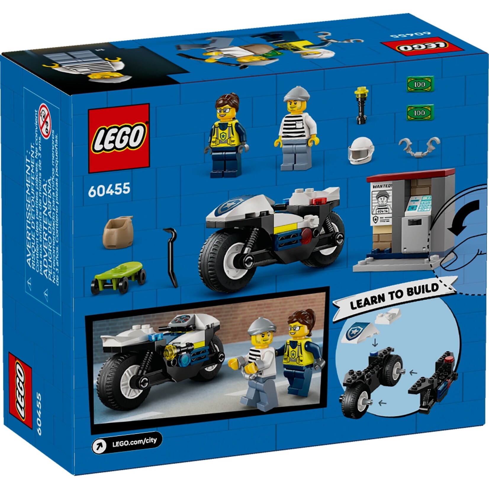LEGO Achtervolging op politiemotor - 60455