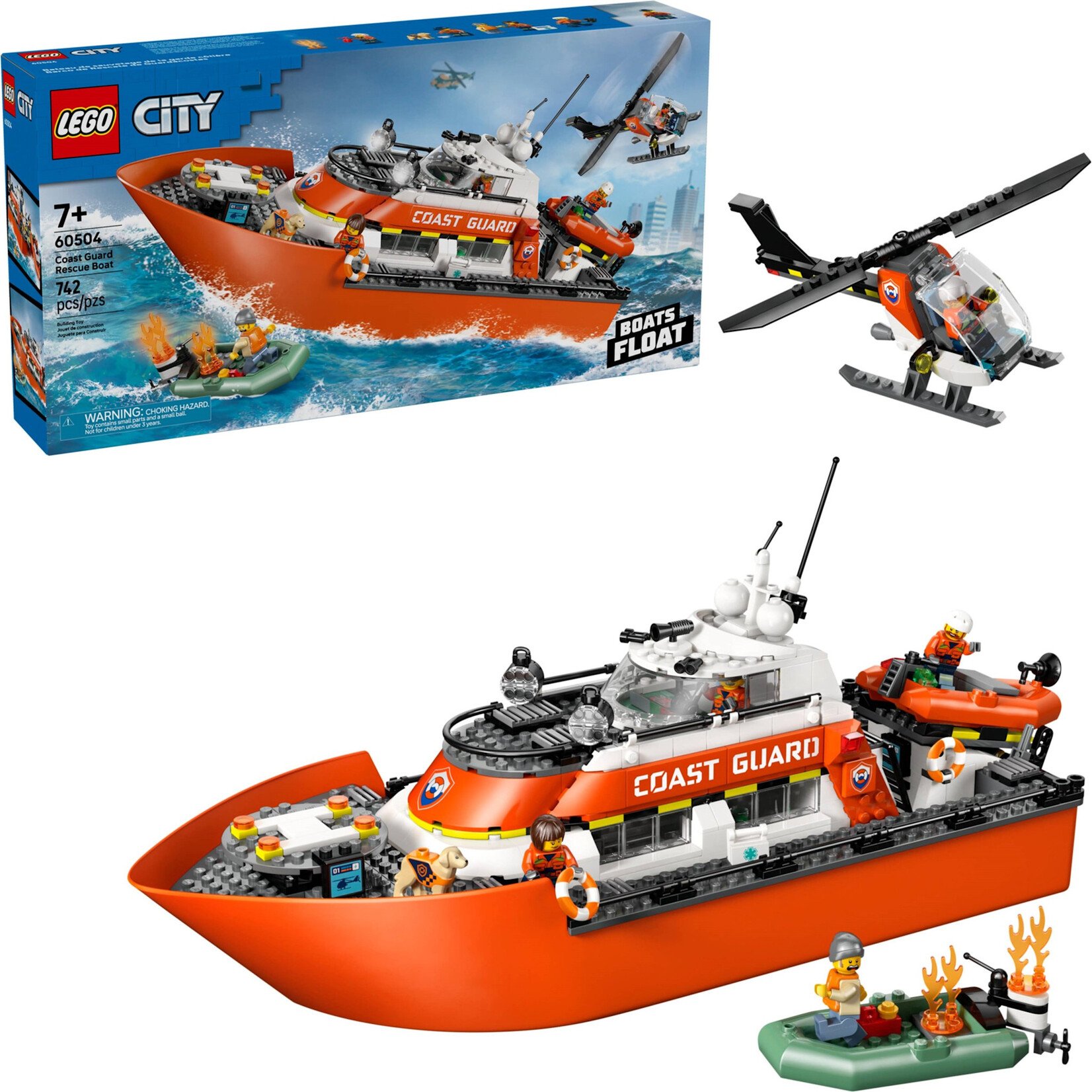 LEGO Kustwacht reddingsboot met helikopter - 60504