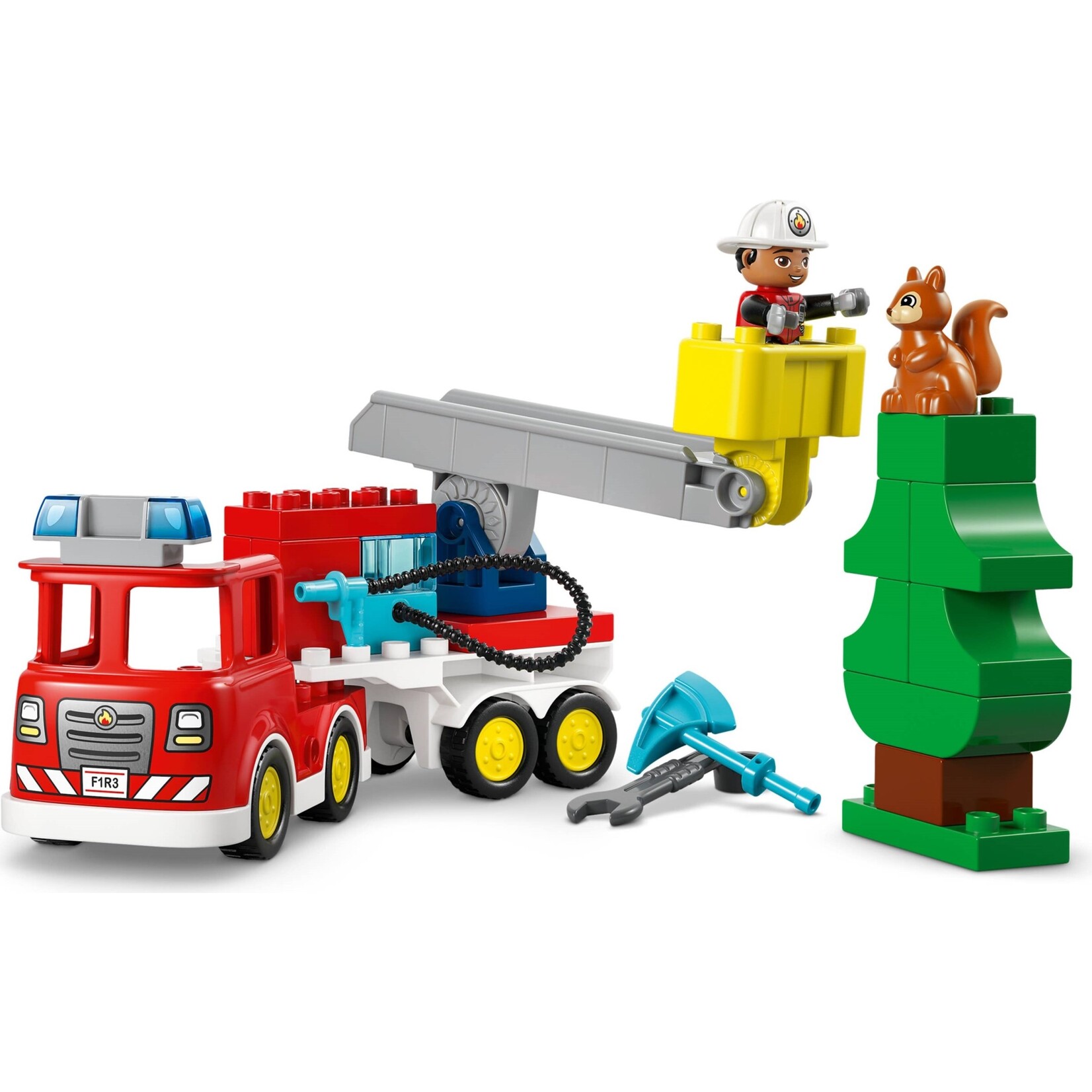 LEGO Brandweertruck met slang en brandweerman - 10473