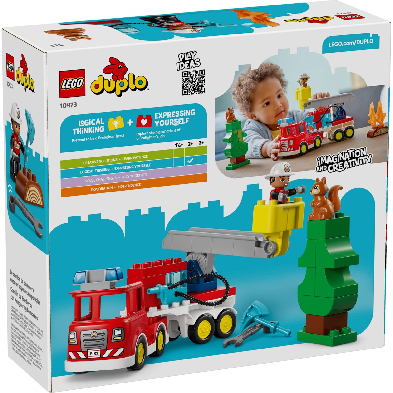 LEGO Brandweertruck met slang en brandweerman - 10473