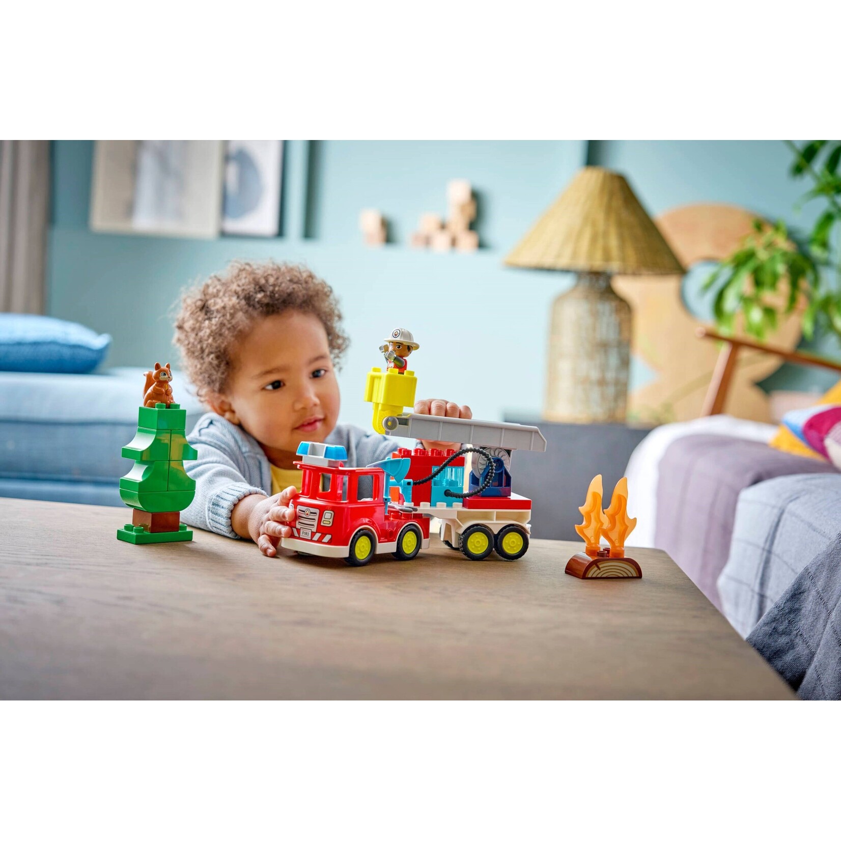 LEGO Brandweertruck met slang en brandweerman - 10473