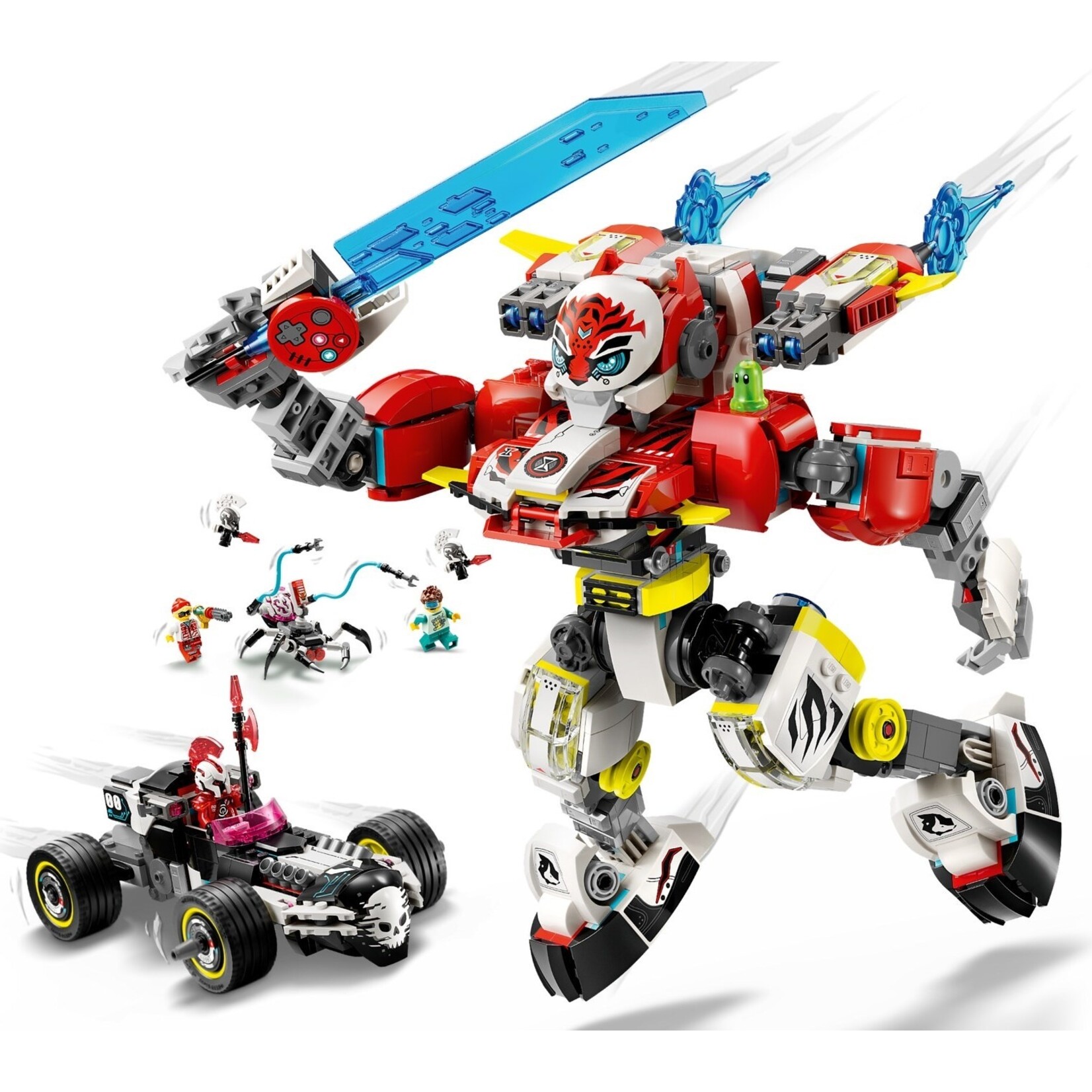 LEGO Coopers tijgermecha en Zero's hot rod auto - 71497