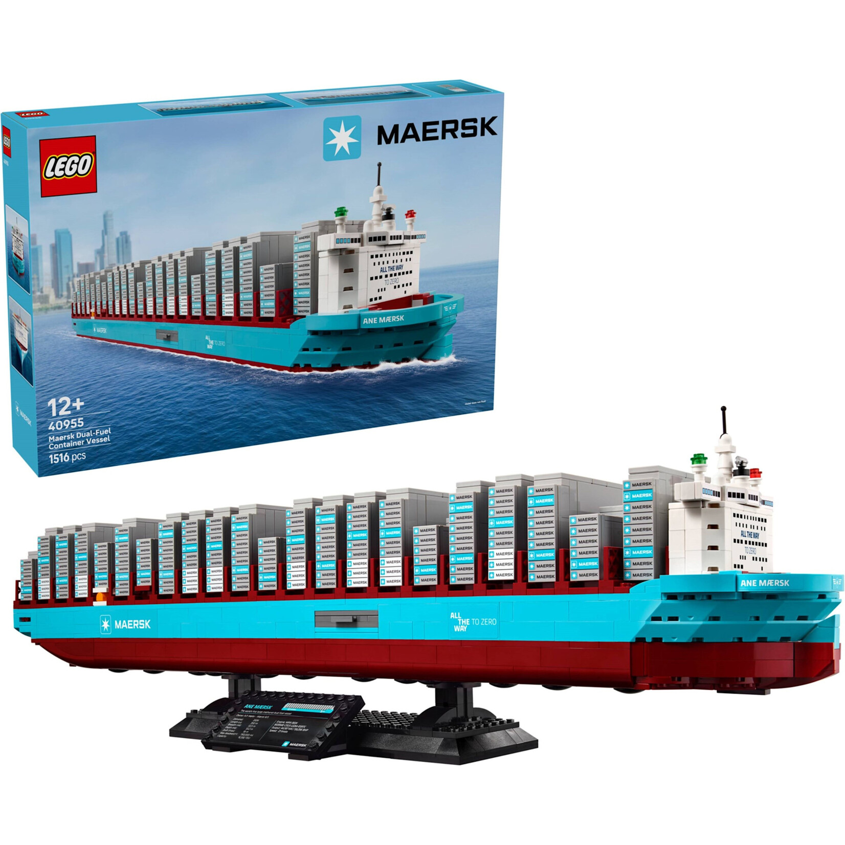 LEGO Maersk containerschip met dubbel brandstofsysteem - 40955