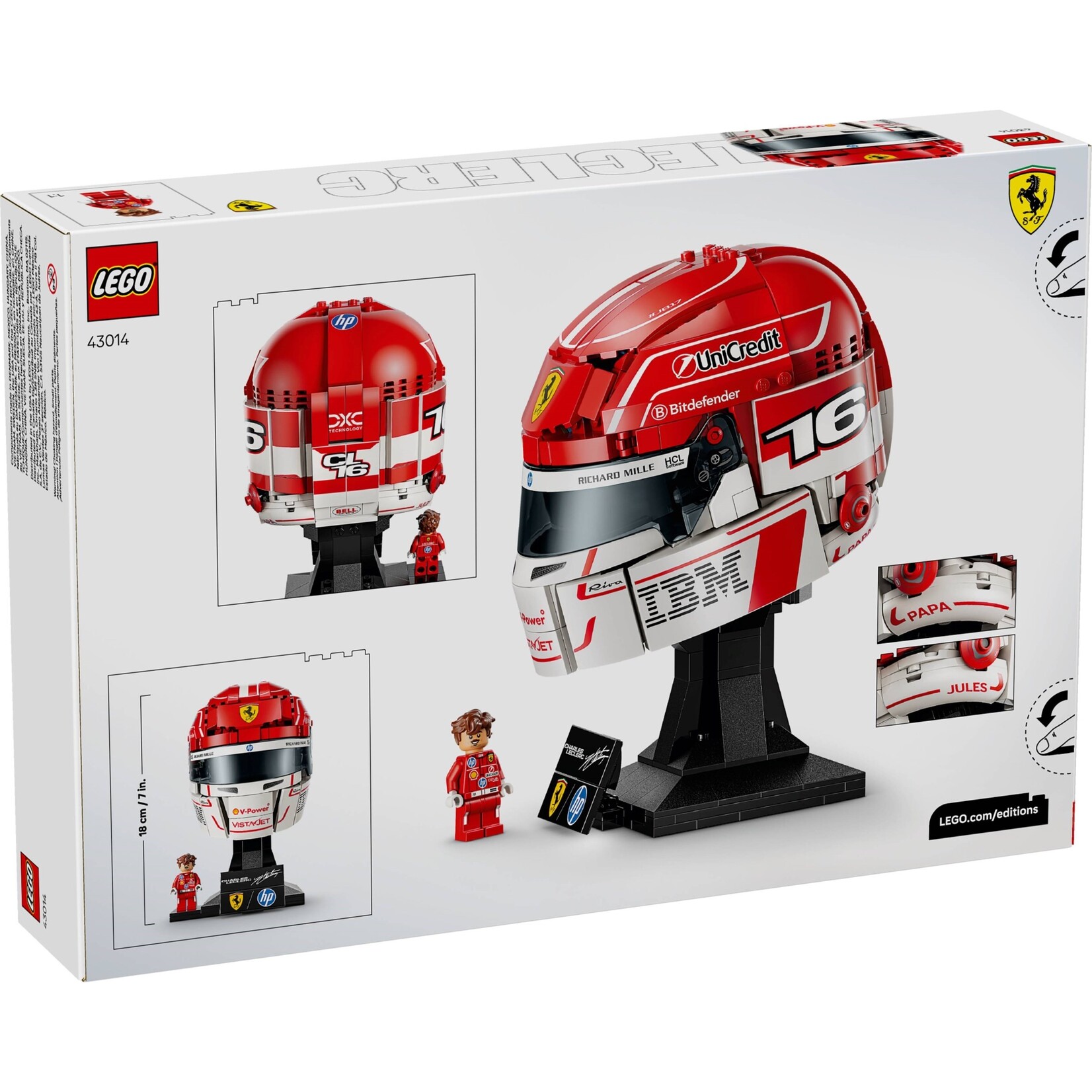 LEGO Scuderia Ferrari HP helm van Charles Leclerc - 43014
