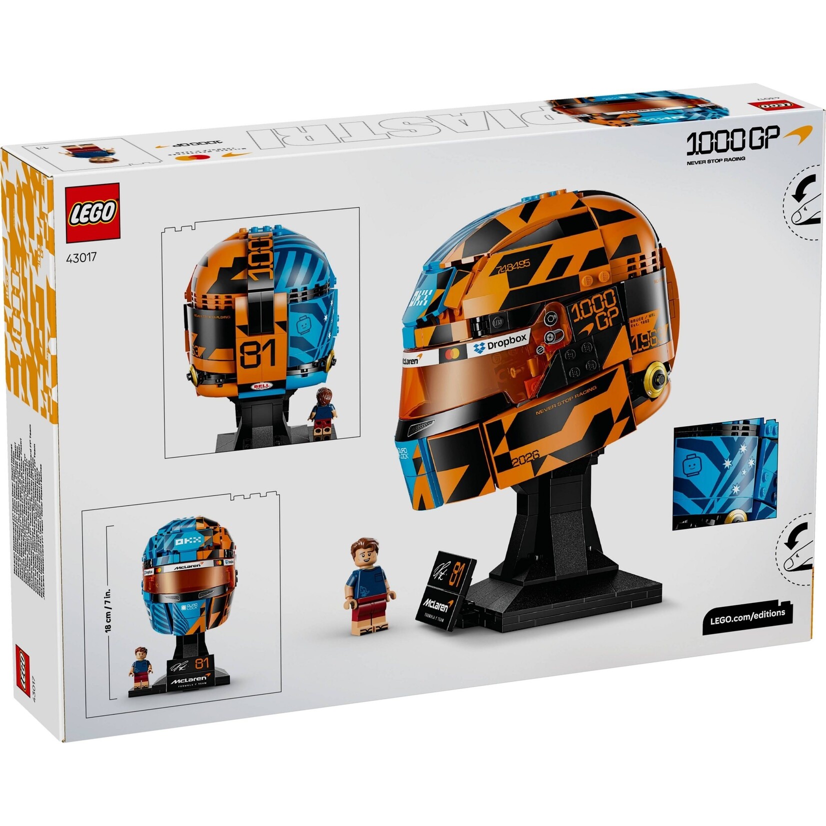 LEGO  McLaren Mastercard F1® Team helm van Oscar Piastri - 43017