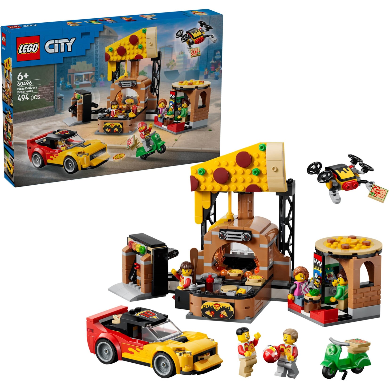 LEGO Pizzacentrale met voertuigen - 60496
