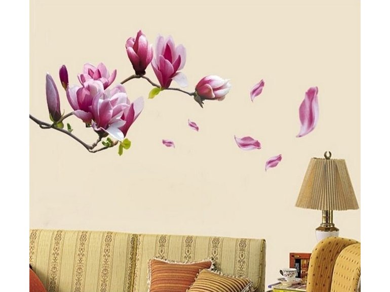 Muursticker magnolia bloem paars