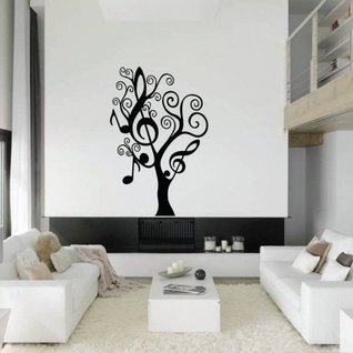 Muursticker boom muziek noten