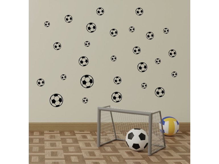 Muursticker voetballen 28 stuks