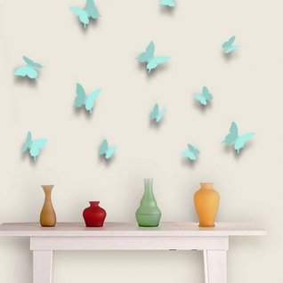 Muursticker 3d vlinders (turquoise blauw) Muursticker 3d vlinders (turquoise blauw)